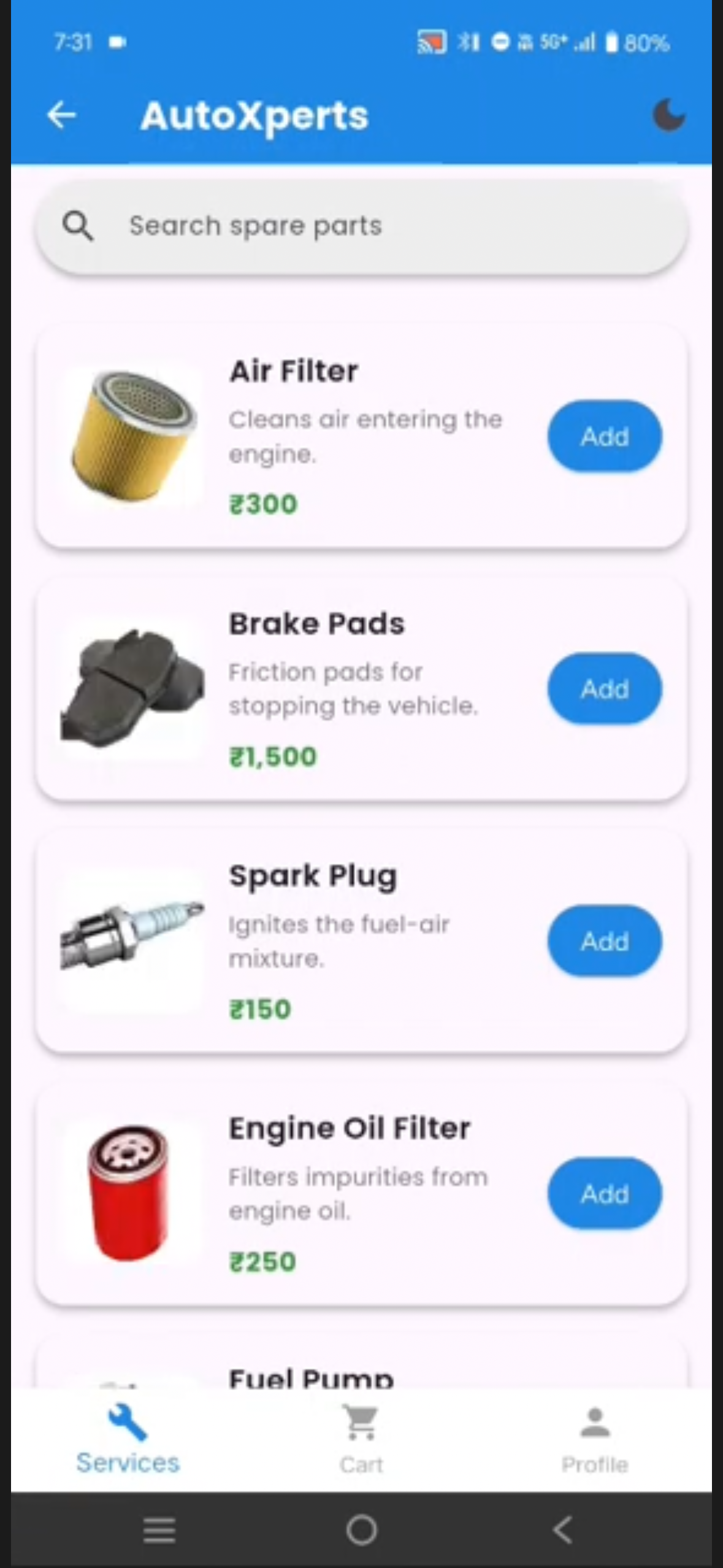 AutoXperts application screenshot showing booking
